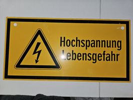 Warnschild Hochspannung Lebensgefahr Hartplastik 15x30cm gut