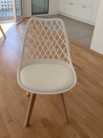 6er Set tolle Nordic Designer Stühle gepolstert, weiss