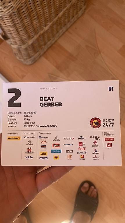 Autografi: Beat Gerber Original Autogramm SC Bern 2014/2015 – Usato da Wohlen AG venduto da kim_yr99 1
