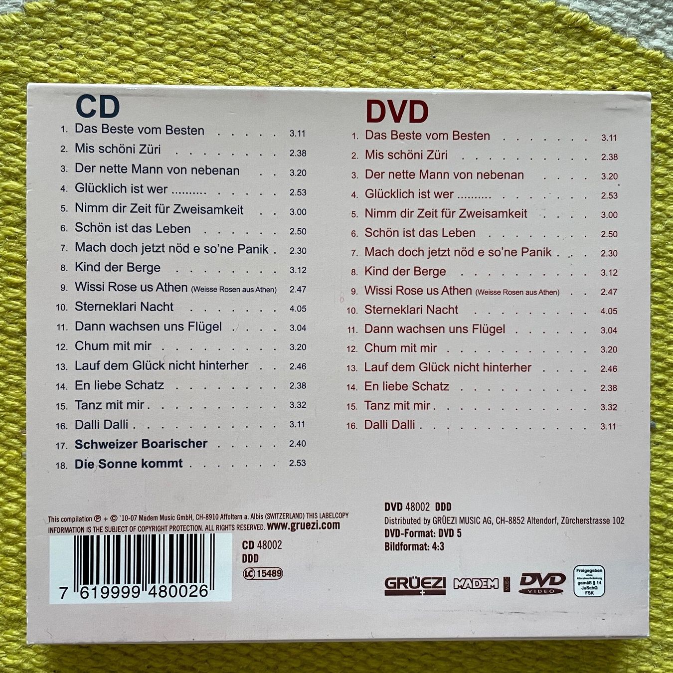 CDs: MANUELA FELLNER-CD+DVD DAS BESTE VOM BESTEN – Gebraucht aus Rorschacherberg von CD-Roli 1