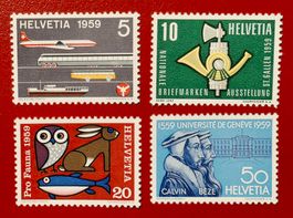 WERBEMARKEN SATZ 343 - 346 NABA ST GALLEN 1959** POSTFRISCH