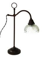 Rustikale Tischlampe mit Glasschirm - 56.0cm