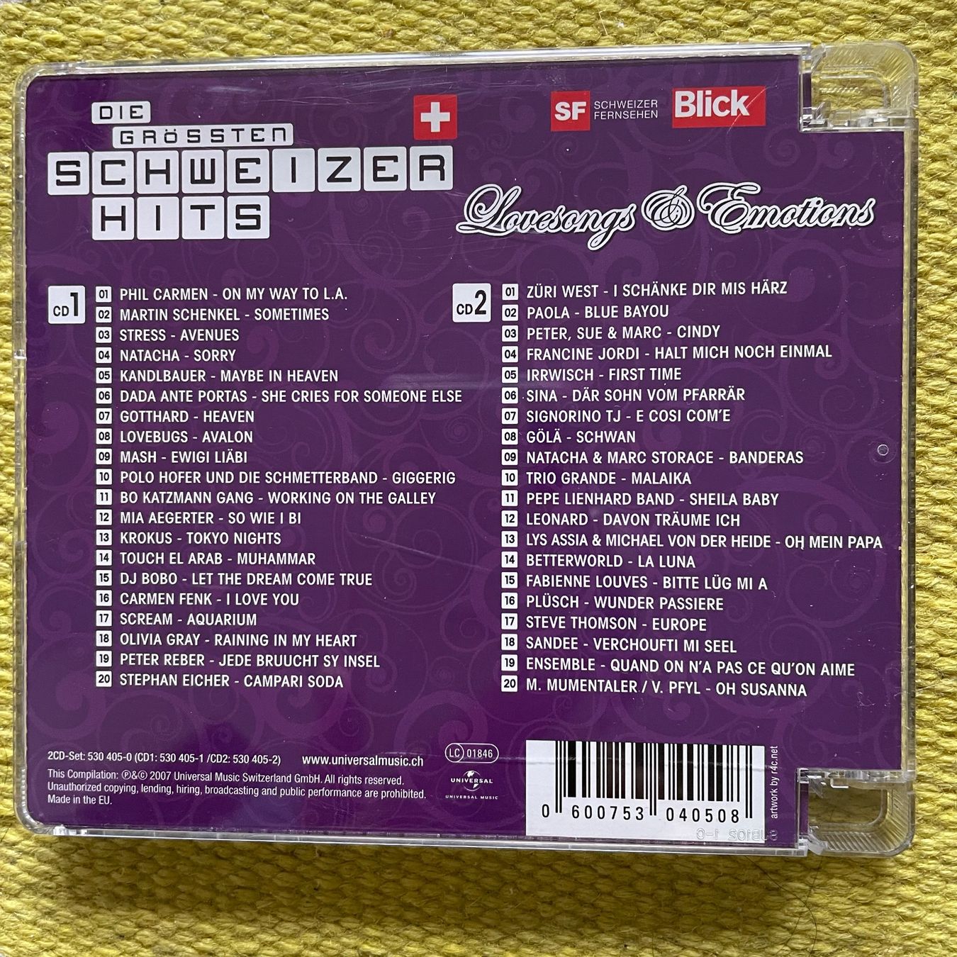 CD: DIE GRÖSSTEN SCHWEIZER HITS-2CD 40HITS LOVESONGS&EMOTIONS – Usato da Rorschacherberg venduto da CD-Roli 1