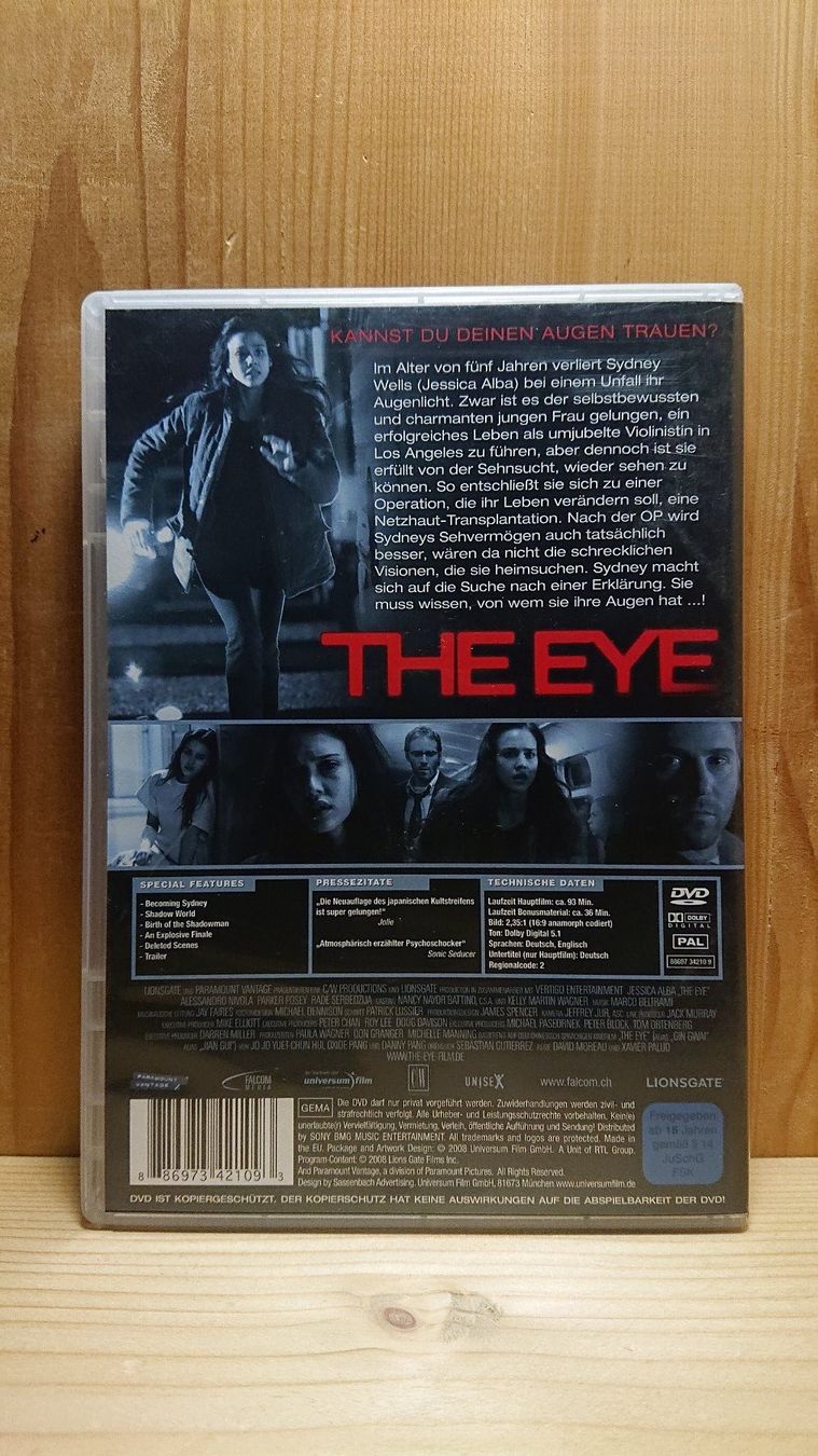 Tous les DVDs: THE EYE DVD mit Jessica Alba – D'occasion à Wilderswil par Exebub 1