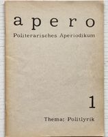 Allererste Nr. 1, 1967 von APERO aus Gurtendorf bei Bern