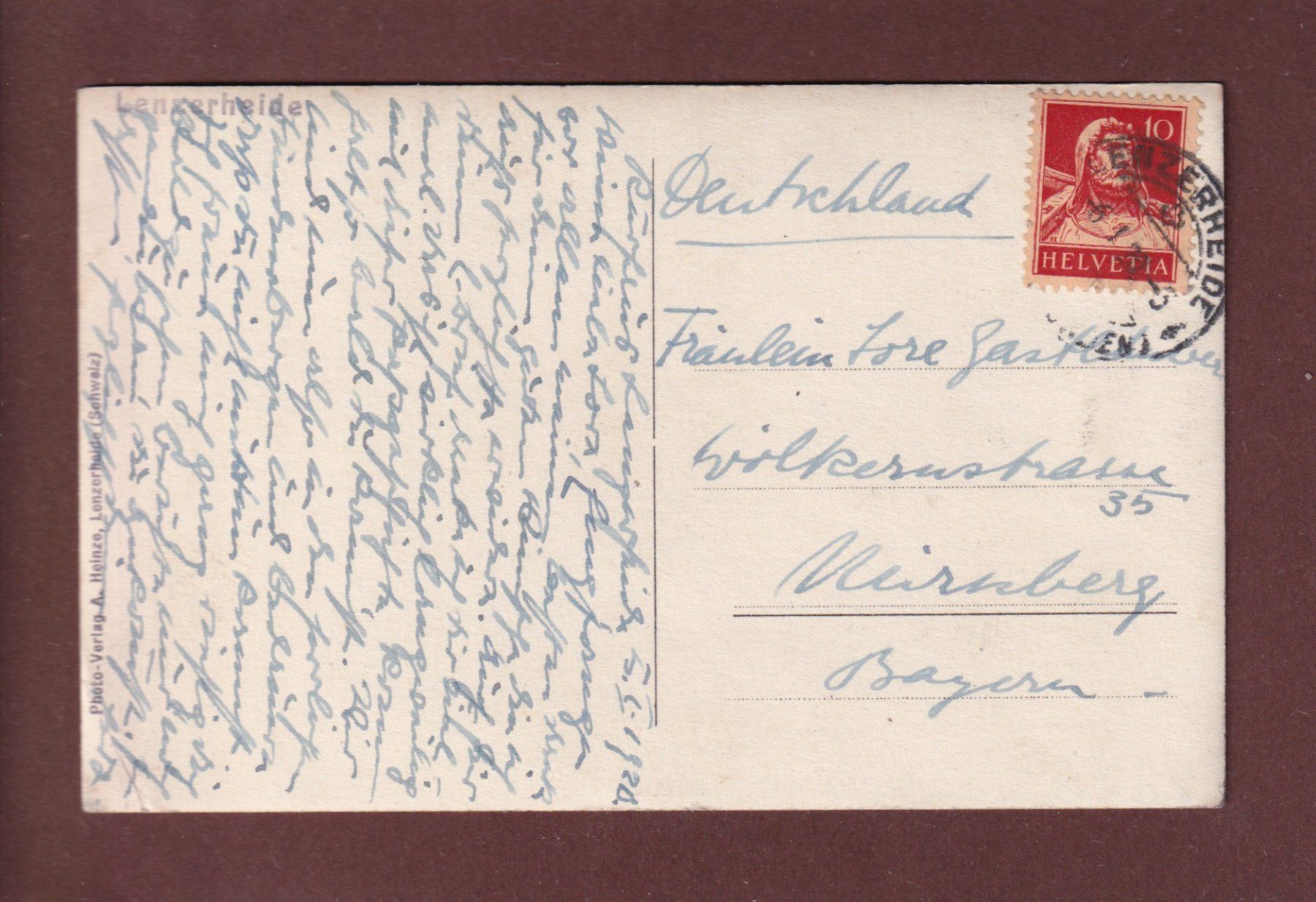 Cartoline postali: LENZERHEIDE - 1920 – Usato da Pully venduto da nicecards 1