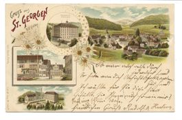 Gruss aus St. Georgen (SG) Chocolade-Fabrik - Litho - 1899 !