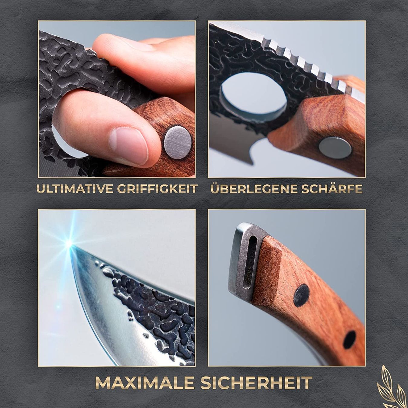 Küchenmesser: Profi Kochmesser Holz Griff Messer Kochen Camping – Neu und originalverpackt aus Hundwil von Mr.Wong 4