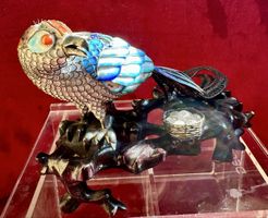 Antike Chinesische Cloisonné Vogel Figur✨Rarität✨