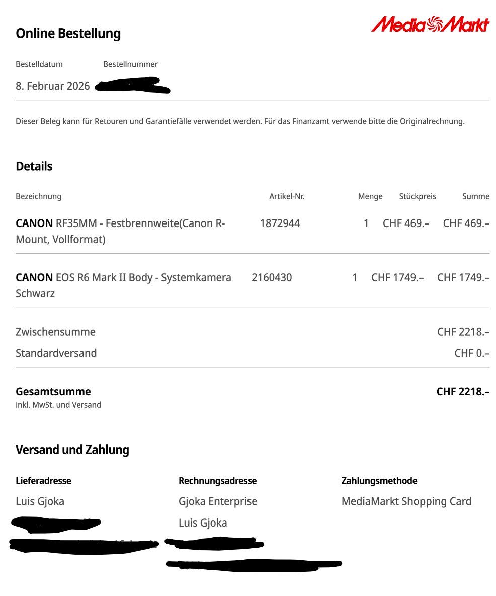 Canon Fotocamera: Canon EOS R6 Mark II + RF35MM – Nuovo e nell'imballaggio originale da Emmenbrücke venduto da L.G62 1