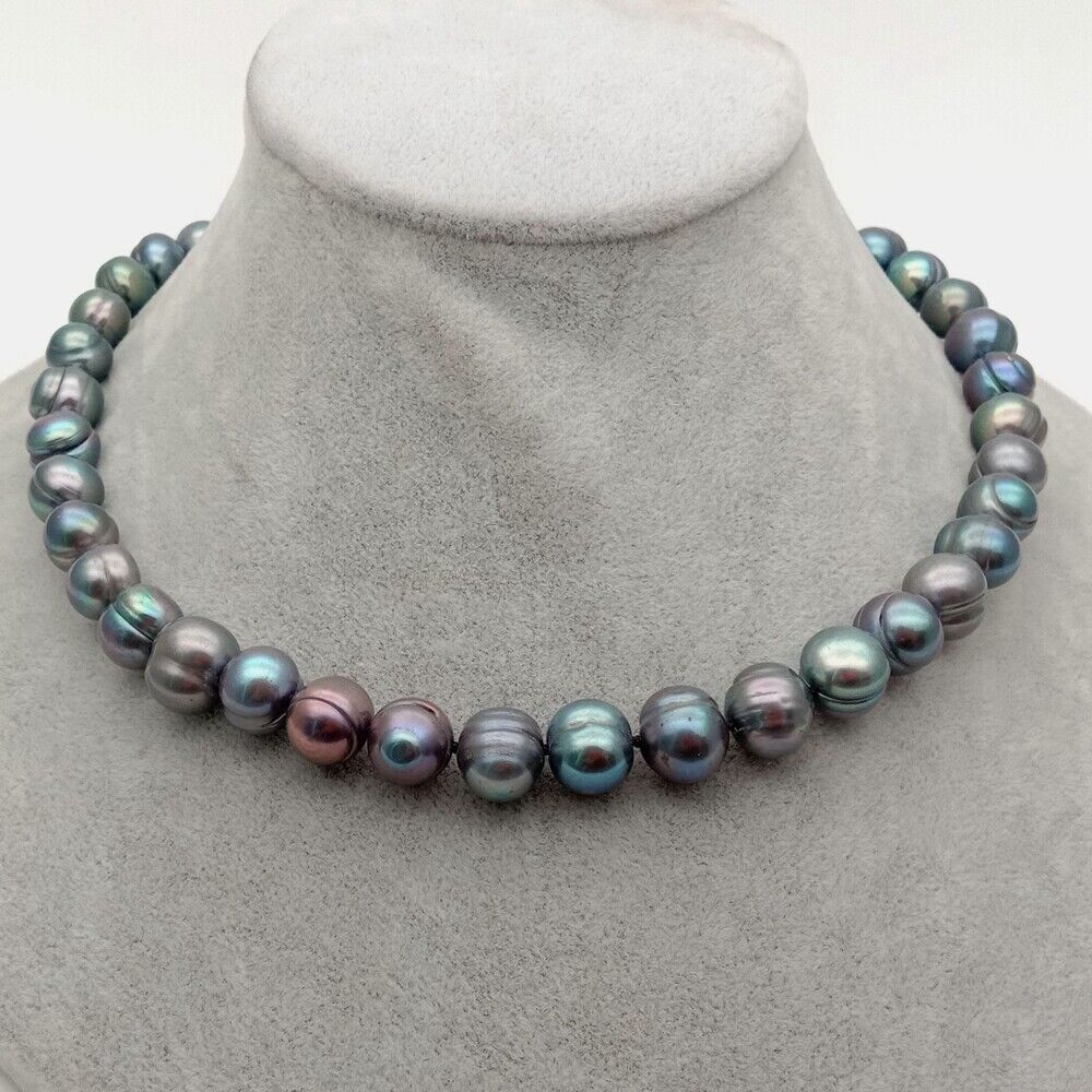 Catenine: Schwarz Lua Perlenkette Echt Collier Perle Vrai Halskette 1c – Nuovo (secondo la descrizione) da Prilly venduto da ilyria73 3