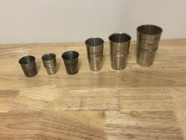 Set Zinnbecher 6-teilig Vintage gut erhalten