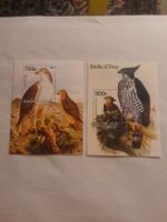 2 Timbres rares - Oiseaux de proie, Congo, Bénin! Été