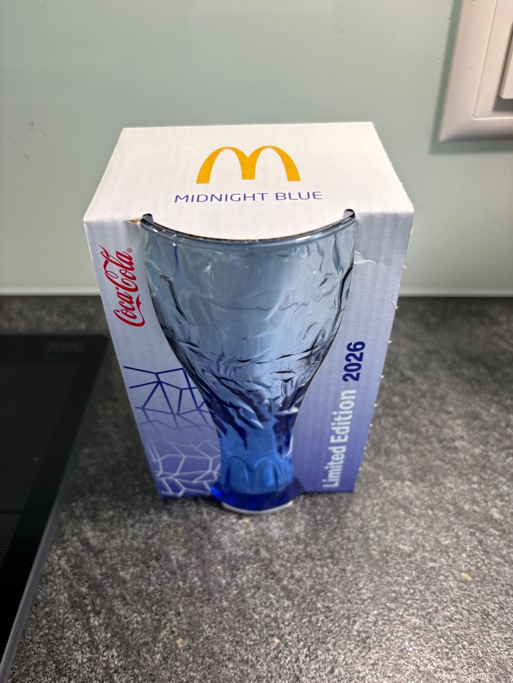 Mc Donald's Bicchieri: McDonalds Glas 2026 blau – Nuovo e nell'imballaggio originale da Kerzers venduto da chassotce
