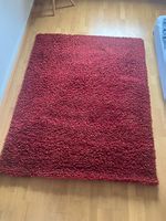 Schnäppchen: Hochflor Teppich Schurwolle Rot