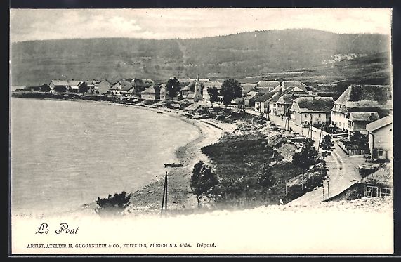 Cartoline postali: Le Pont, Ortsansicht mit Kirche aus der  – Usato da Berlin venduto da bartko-reher