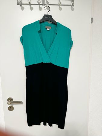 MANDARIN Sommerkleid türkis/schwarz Gr. 40