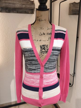 Damen Strickjacke gestreift mehrfarbig Gr.M