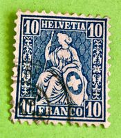 Sitzende Helvetia GESTEMPELT    Siehe Original Fotos  