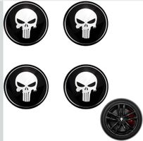 Punisher Felgen Nabendeckel Schwarz/Carbon