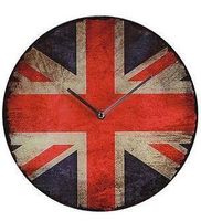 Glas-Wanduhr Union Jack Vintage Great...