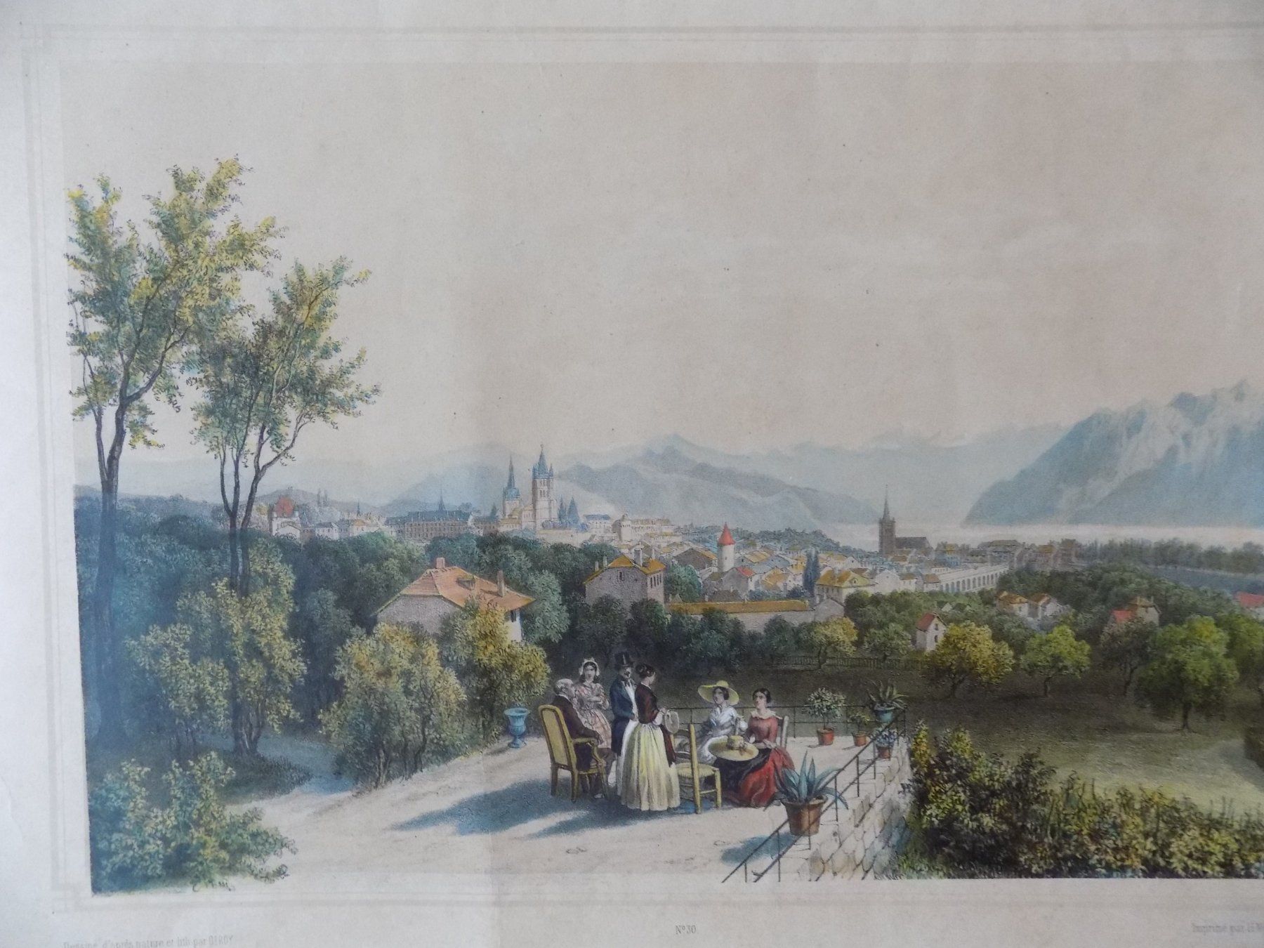 Incisioni: Lausanne vue Generale Lithographie – Usato da Risch venduto da Antikfee 6