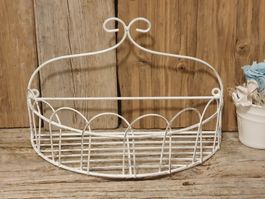 Vintage Wandkorb Metall, Shabby Chic, Landhausstil 