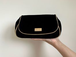 Dior Kosmetiktasche Samt schwarz gold neuwertig