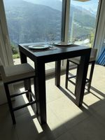 Ensemble table haute et 2 tabourets de bar design moderne 45