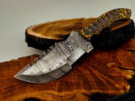 Geprüft! 1A Knife Faltenstahl DAMASCUS Damast Jagd Messer