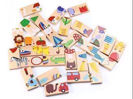 HOLZDOMINO - LERNSPIEL - LEGESPIEL - KINDER DOMINO HOLZ