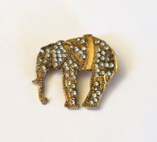Brosche Elefant mit Strassteinen