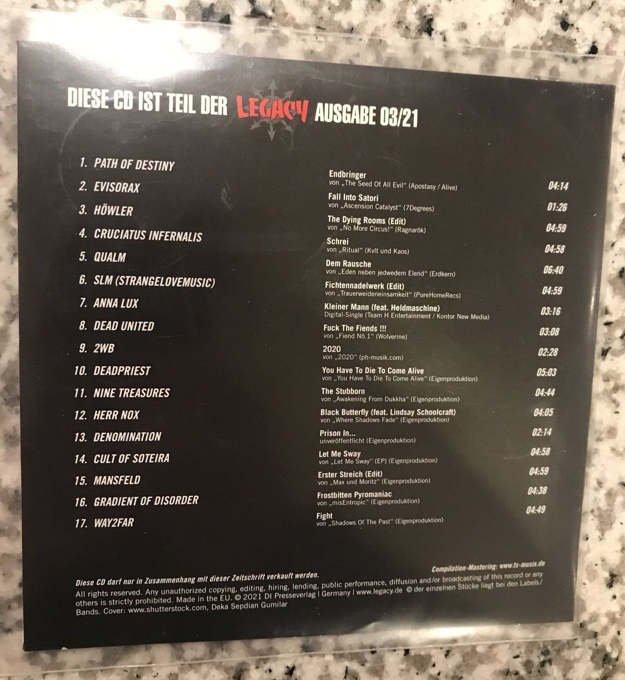 CD: CD- Legacy Heftbeilage 2021 Ausgabe 3 – Usato da Guntershausen venduto da Gloominati 1