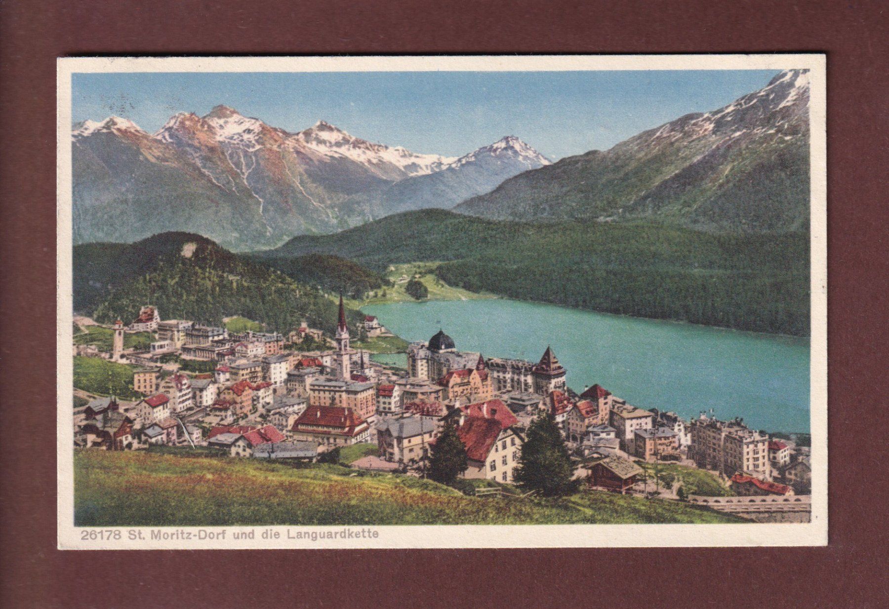 Ansichtskarten: ST. MORITZ-DORF - Languardkette - 1927 – Gebraucht aus Pully von nicecards-shop
