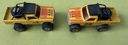 2 Matchbox 4x4 Open Back Trucks gelb gebraucht