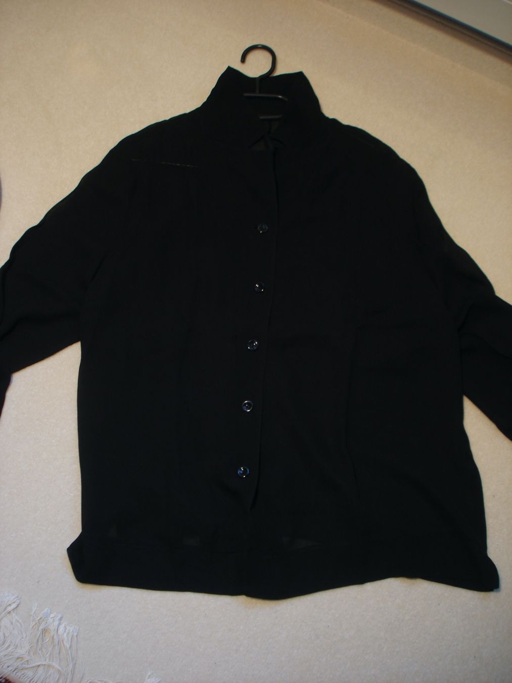 Camicette: Schwarze Chiffon Bluse, transparent, 3/4-arm, Gr. 44 – Usato da Boswil venduto da LuziaB01 2