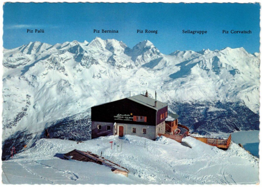 Cartoline postali: St. Moritz - Luftseilbahn Corviglia--Piz Nair – Usato da Binningen venduto da Mountainrider