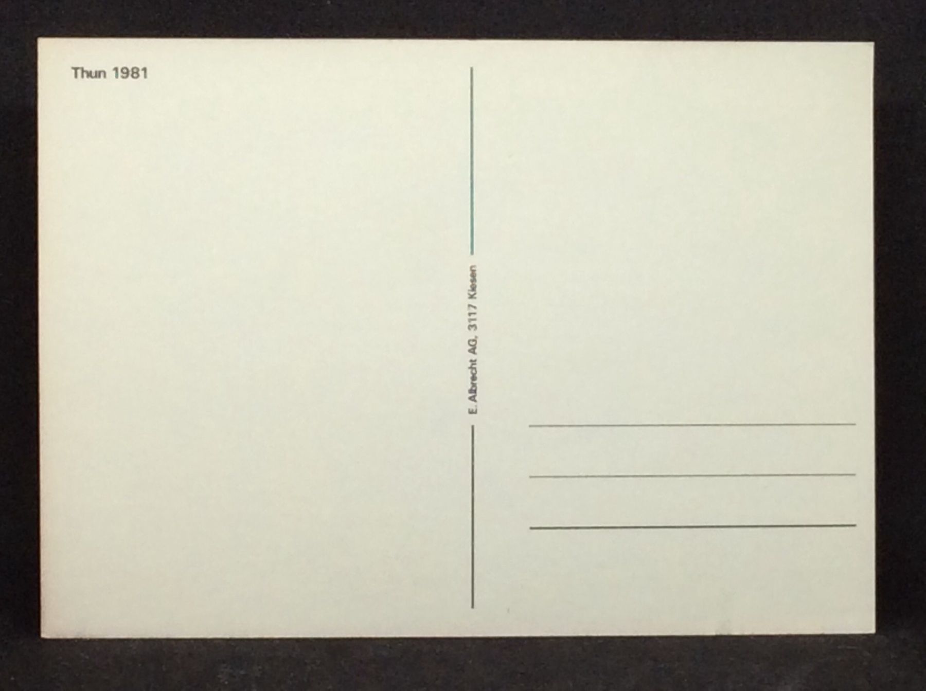Cartoline postali: Thun 1981 – Usato da Widnau venduto da Brusi9 1