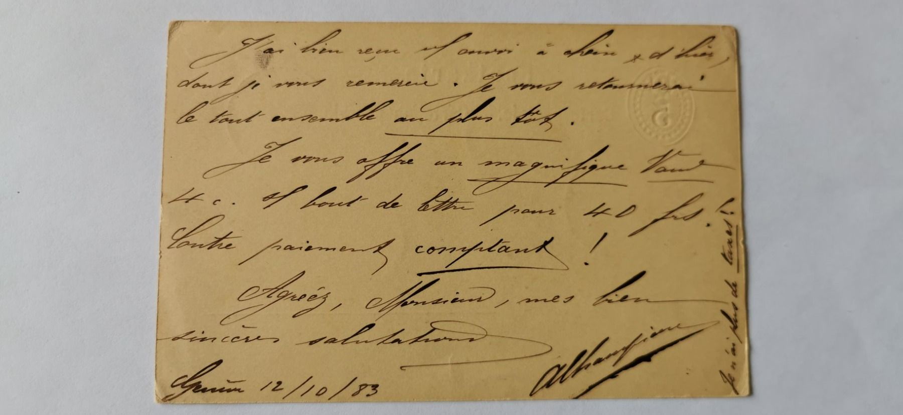 Alle Briefmarken: Postkarte 1883 – Gebraucht aus Aadorf von Chnorli-Furz 1