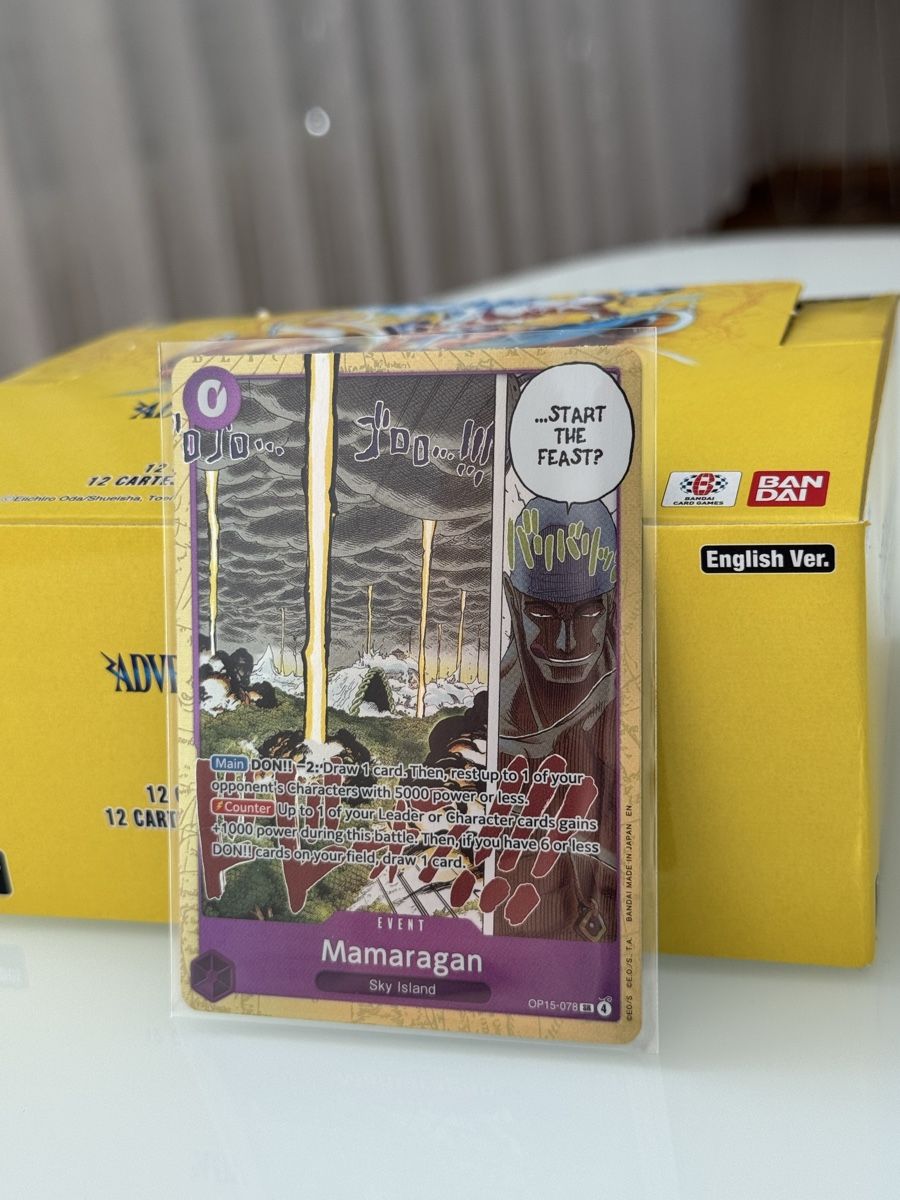 Bandai Carte collezionabili: Event Mamaragan OP15-078 One Piece – Nuovo e nell'imballaggio originale da Aarau Rohr venduto da Buqko