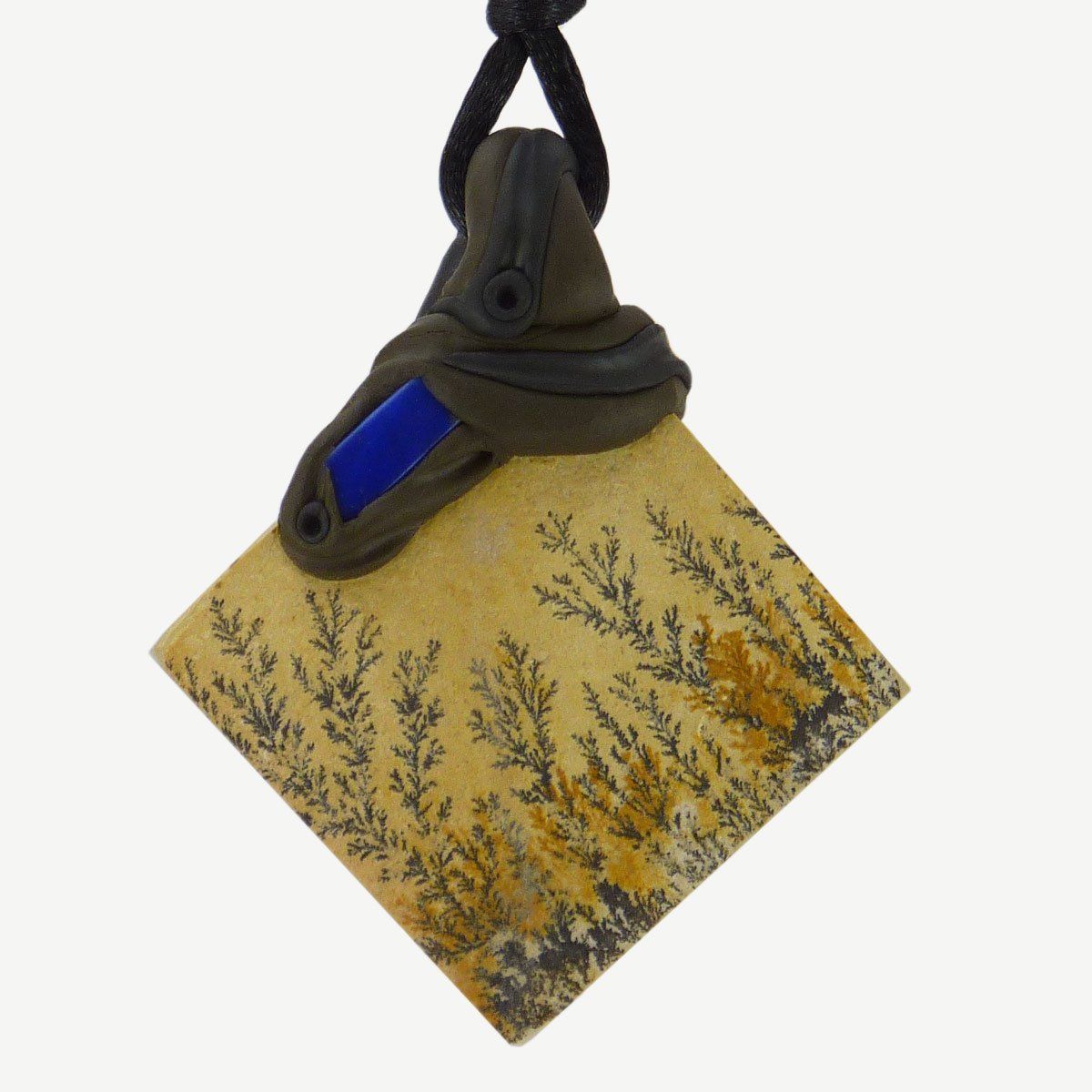 Minéraux & Lithothérapie: Dendritenkalk Steinanhänger mit Lapislazuli – Neuf avec emballage d'origine à Meilen par Kaleidoskopia