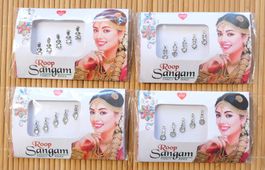 Set 4x selbstklebender Gesichts Schmuck Fasnacht Accessoire