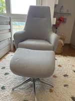 Soffsessel grau mit Ottoman
