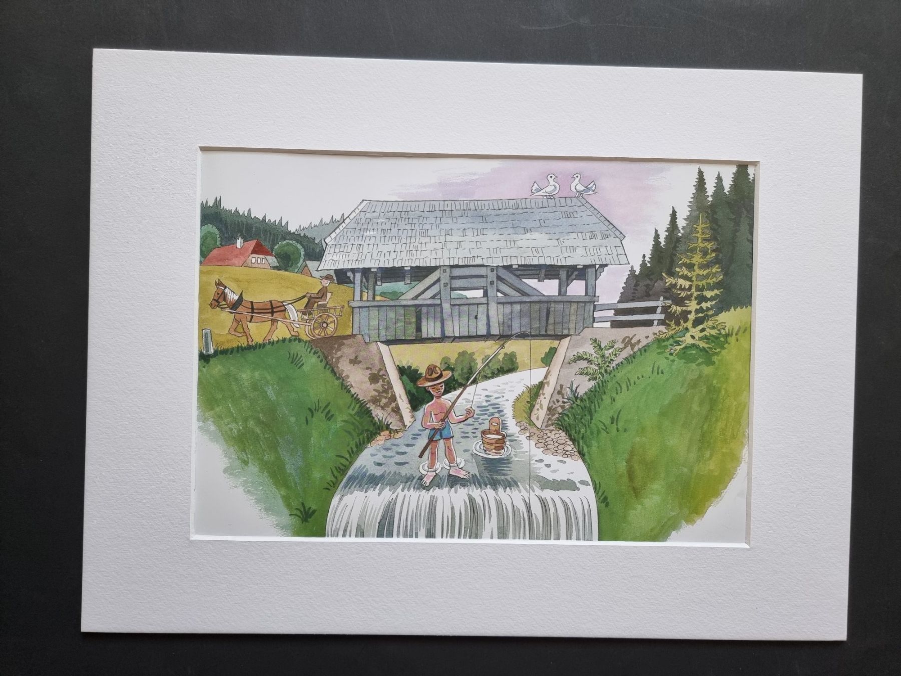 Foto & Immagini: DER BUEB VOM TRUEB BILD HINTER NEUWERTIGEM PASSEPARTOUT – Usato da Gersau venduto da grafik-kunst 1