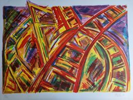 RENÉ ED.BRAUCHLI GROSSE LITHOGRAPHIE SIGNIERT NUMMERIERT