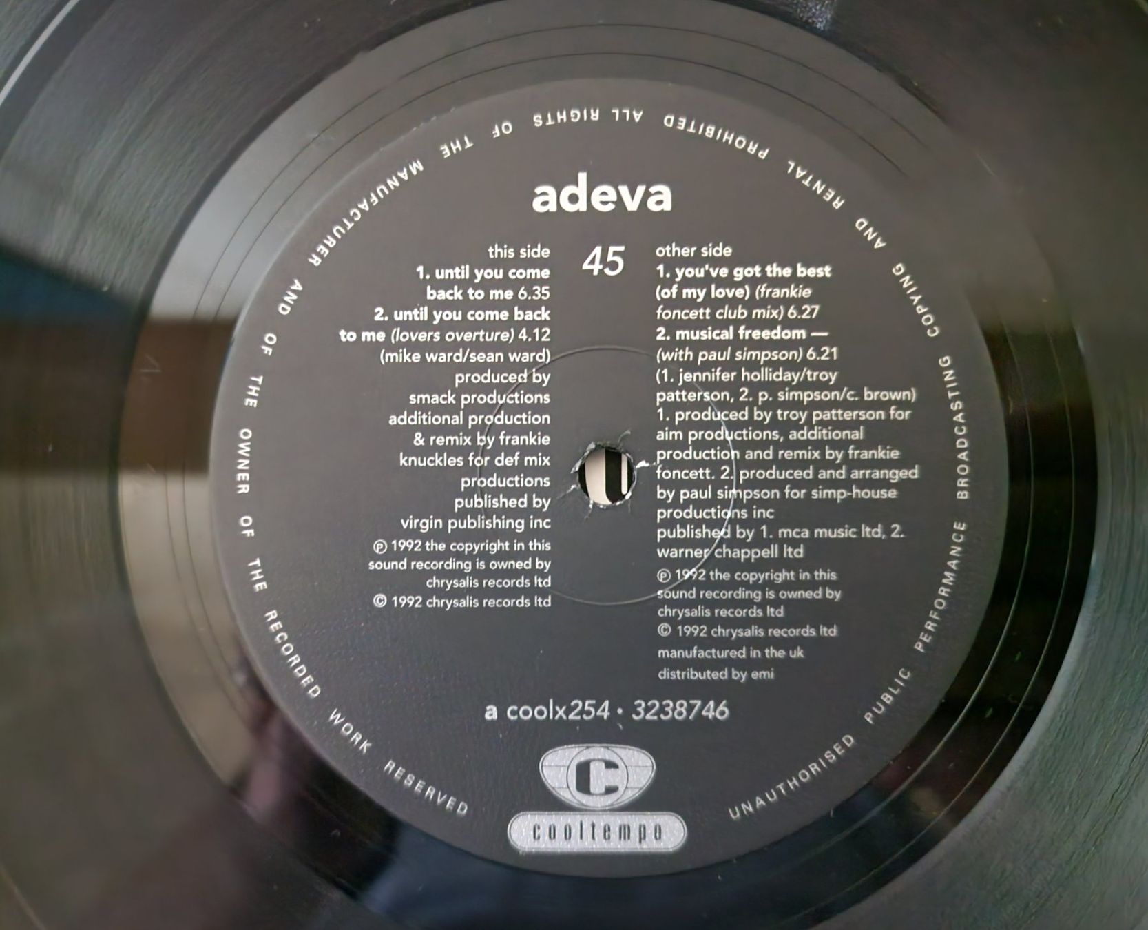 Dischi in vinile: Adeva Maxi-Single – Until You Come Back To Me – Usato da Root venduto da atelier22 2