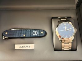 Victorinox Alliance, blaues Zifferblatt, TOP Zustand+Messer