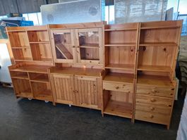 Element Wohnwand Regal Fichte 8 teilig beliebig kombinierbar