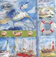 Serviette patio coastal collage (d253) 2Stk.