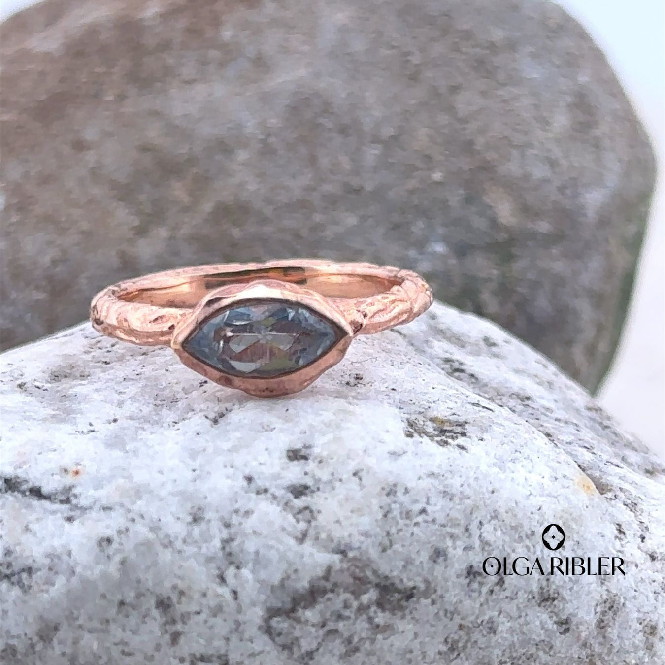Olga Ribler Anelli: Rosevergoldet Silber Ring 925 - Topas - Grösse 50 – Nuovo (secondo la descrizione) da Luzern venduto da Schmuckoutlet 4